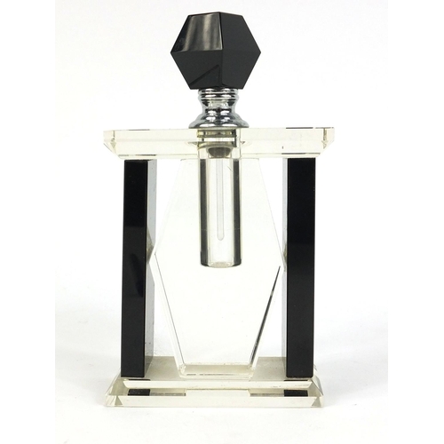 409 - Art Deco style glass scent bottle, 16cm high