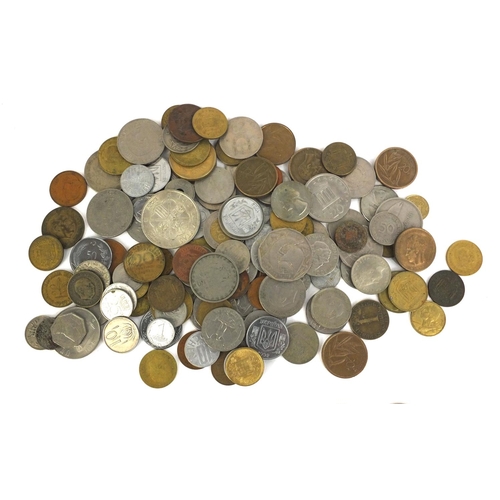 397 - Large selection of assorted world coins including British pre decimal examples