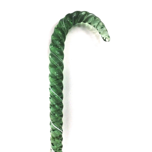 353 - Handblown twisted glass walking cane, 104cm long