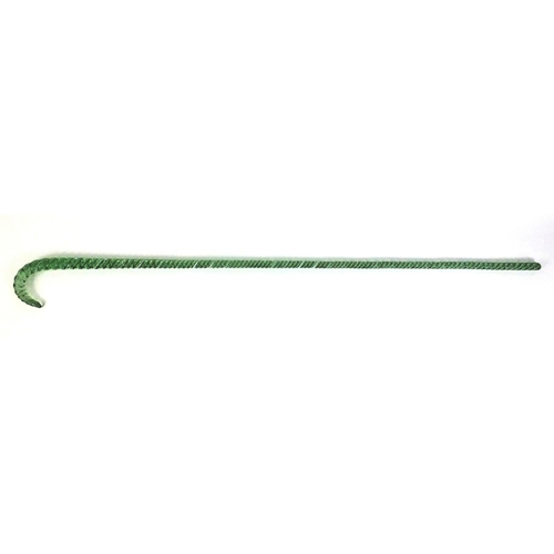 353 - Handblown twisted glass walking cane, 104cm long