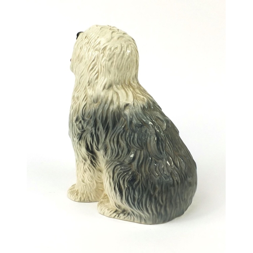 2065 - Large Beswick old English sheepdog, with original paper label, factory marks to the base, 30cm high