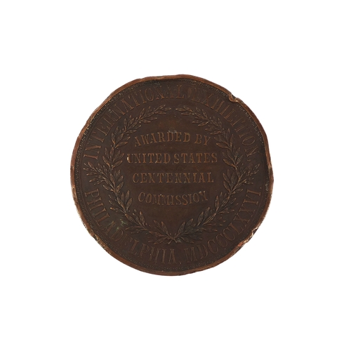 226 - 19th Century bronze Philadelphia Exhibition medallion, awarded by The United States Centennial Commi... 