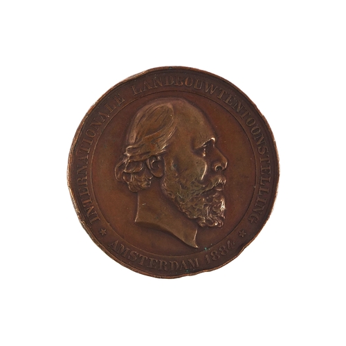 227 - 19th Century bronze Amsterdam agricultural medallion, dated 1884, 5cm diameter