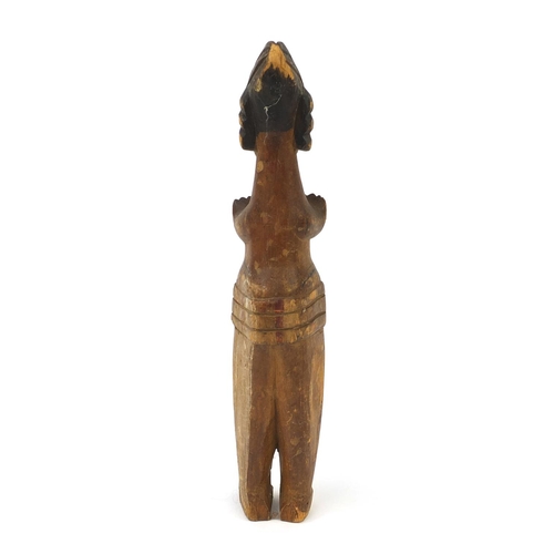 482 - Tribal interest wooden carving of a female, 30cm long