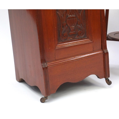 83 - Occasional furniture comprising Oriental hardwood telephone table, folding three tier cake stand and... 