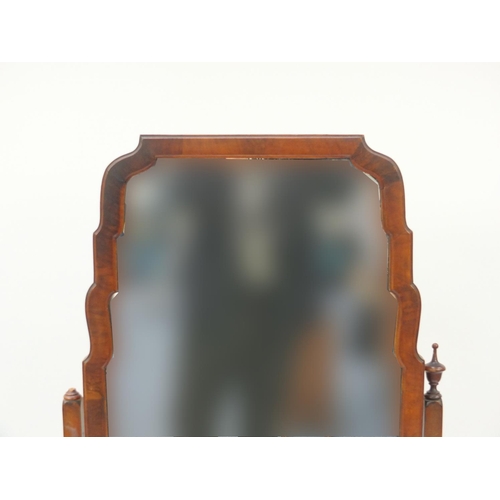 148 - Carved walnut cheval mirror, 163cm high