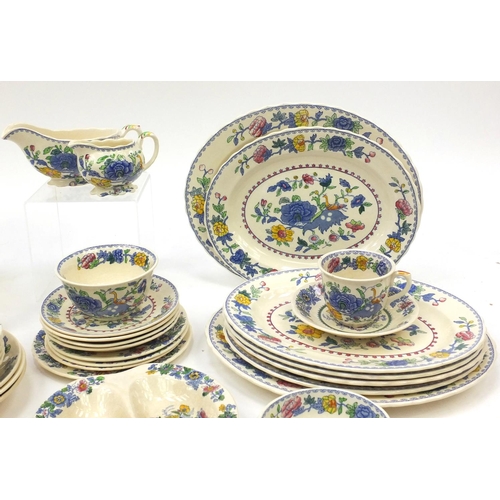 564 - Collection of Masons Regency pattern dinner/teaware including a tureen, plates, cups and saucers