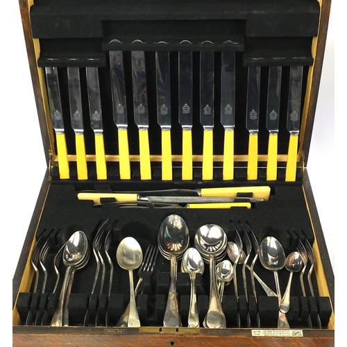 307 - Silver plated cutlery including a part canteen of George Butler & Co plated cutlery etc