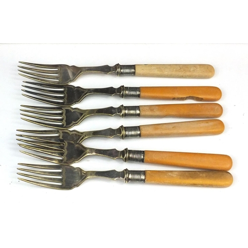 307 - Silver plated cutlery including a part canteen of George Butler & Co plated cutlery etc