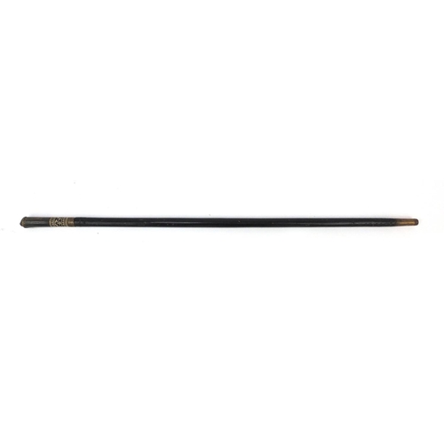 270 - Indian ebonised sword stick with bone handle