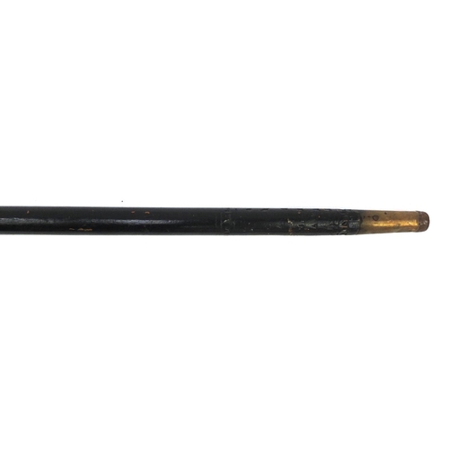 270 - Indian ebonised sword stick with bone handle