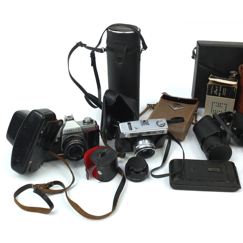 336 - Collection of vintage cameras, lenses and accessories