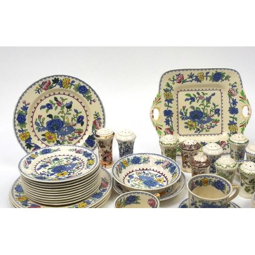 591 - Collection of Masson's dinner and tea ware including cruets, cups and saucers, bread plate etc