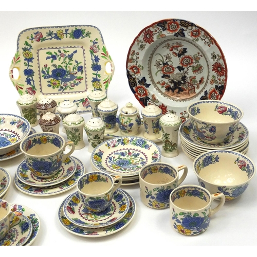 591 - Collection of Masson's dinner and tea ware including cruets, cups and saucers, bread plate etc