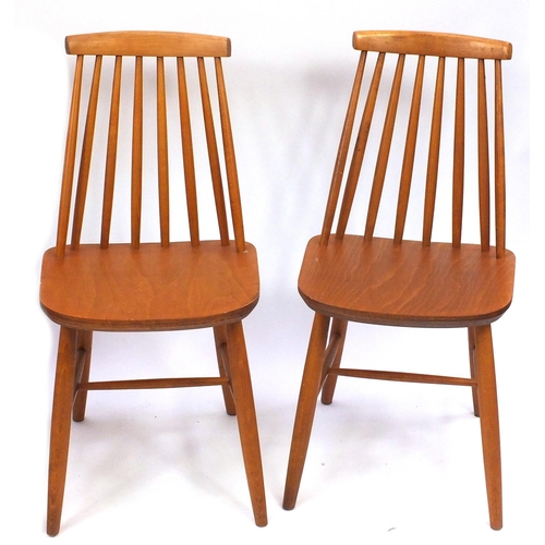 20 - Set of four vintage elm stick back chairs