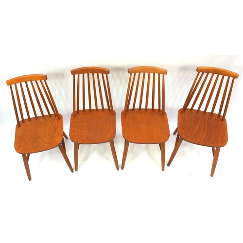 20 - Set of four vintage elm stick back chairs