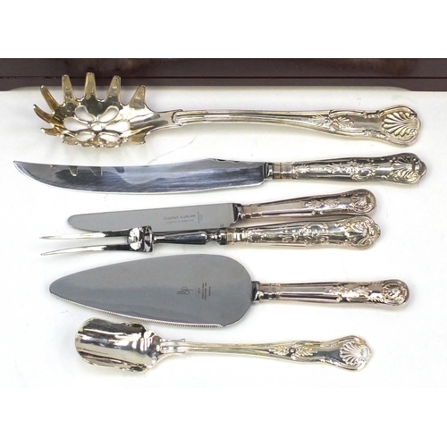 330 - Assorted cutlery including Gerogian silver and Mother of Pearl knife and fork, a part canteen, horn ... 