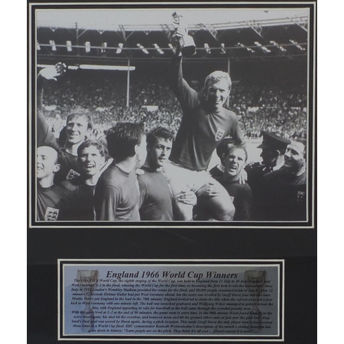 723 - Football interest England 1966 World Cup winners photograph display and set of facsimile British and... 