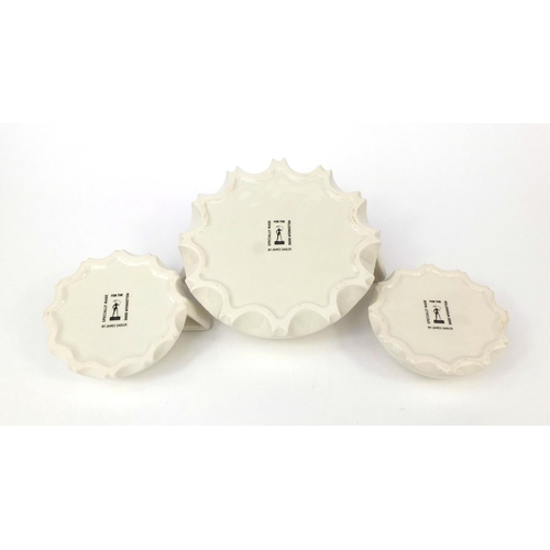 2126 - Sadler Millennium Dome three piece tea set made for The Millennium Dome, all boxed the largest 20cm ... 