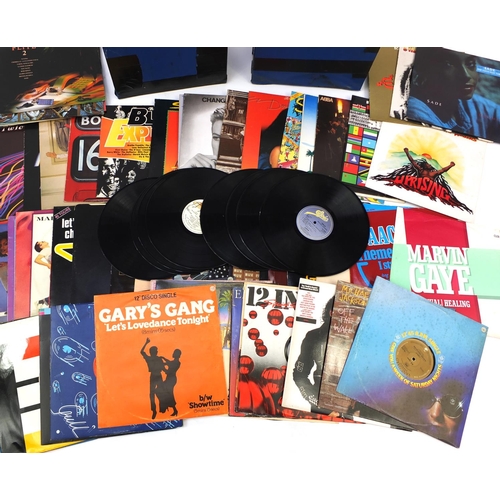 2150 - Two cases of vinyl LP records including Michael Jackson, Bob Marley and The Wailers, Madonna and Rod... 