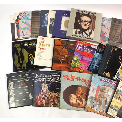 2155 - Vinyl records including Motown Story and Peter Sellers examples, some still wrapped in cellophane