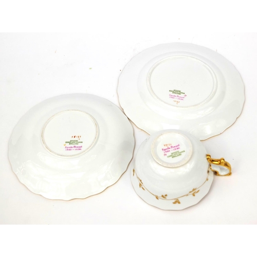 2109 - Copeland Spode part tea set with floral decoration, comprising six trios's, jug and side plate, each... 