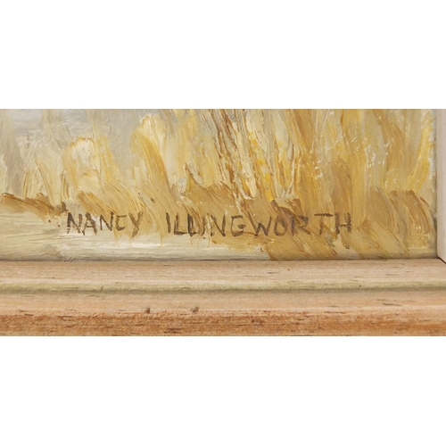 2230 - Nancy Illingworth - Oil onto board, The Beult at Style Bridge, inscribed verso, framed, 27cm x 19cm ... 