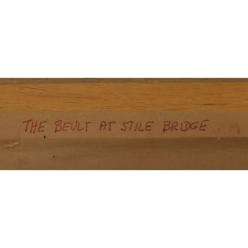 2230 - Nancy Illingworth - Oil onto board, The Beult at Style Bridge, inscribed verso, framed, 27cm x 19cm ... 