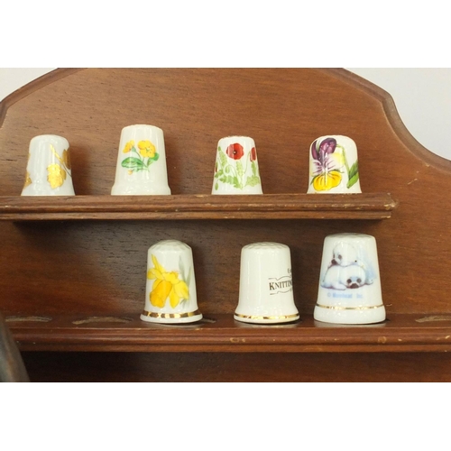 2182 - Thimble collection including silver Charles Horner example, enamelled Farnklin porcelain, Spode, Roy... 