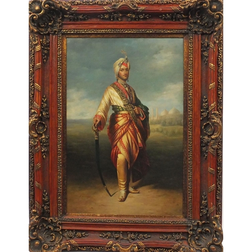 2178 - After Franz Xavier Winterhalter - Oil onto canvas, Duleep Singh Maharajah of Lahore, ornately framed... 