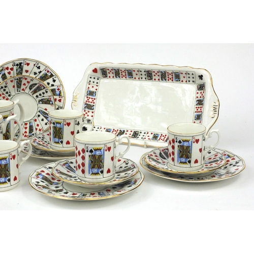 262 - Elizabethan Cut For Coffee patterned tea and coffee service and a rectangular side plate