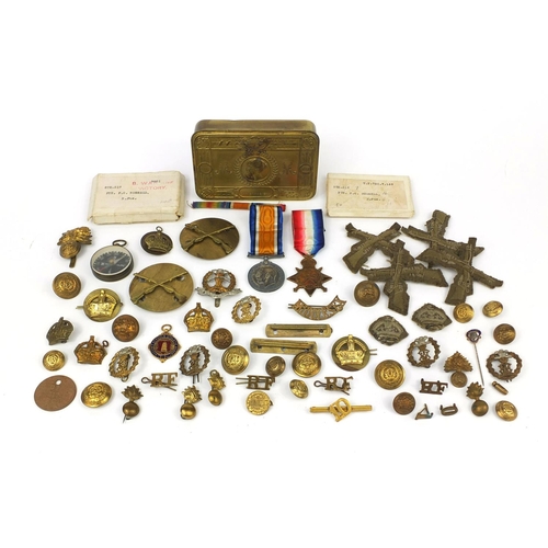 244 - British Military World War I 1914-15 Star and 1914-18 War medals together with related Militaria, th... 