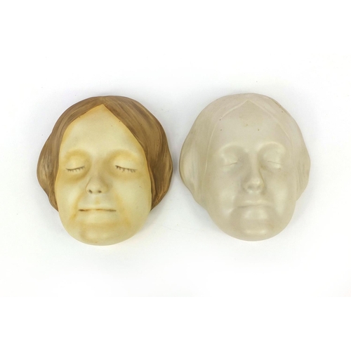 761 - Two Art Deco Goebel face masks, each of L'Inconnue de la Seine, an unidentified young woman, impress... 