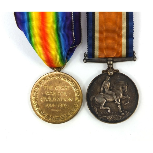 252 - British Military World War I Victory and 1914-18 War medal with bar, awarded to 50035PTE.F.J.WATERHO... 