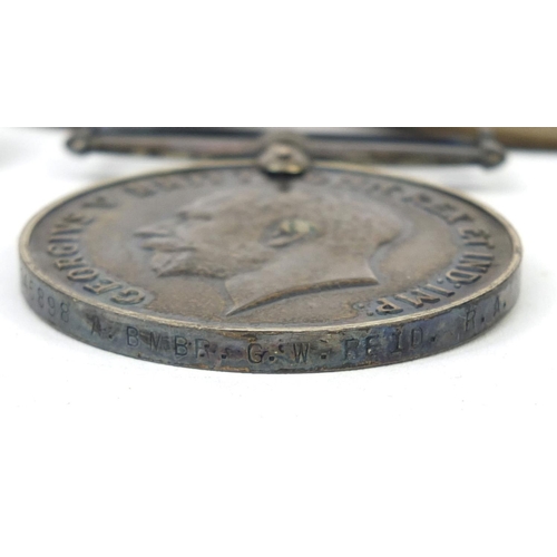 256 - British Military 1914-18 War medal with dog tags, pips and lapels, the medal awarded to 145898A.BMBR... 