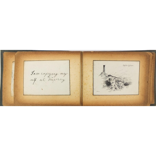 164 - 19th century hand drawn snap shot book by Tweeter, inscribed snap-shots or notes about my journey to... 