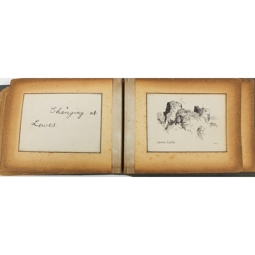 164 - 19th century hand drawn snap shot book by Tweeter, inscribed snap-shots or notes about my journey to... 