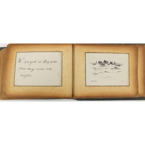 164 - 19th century hand drawn snap shot book by Tweeter, inscribed snap-shots or notes about my journey to... 