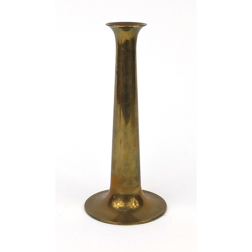 788 - Torben Orskov & Co of Denmark modernist brass candlestick of cylindrical tapering form, 23cm high