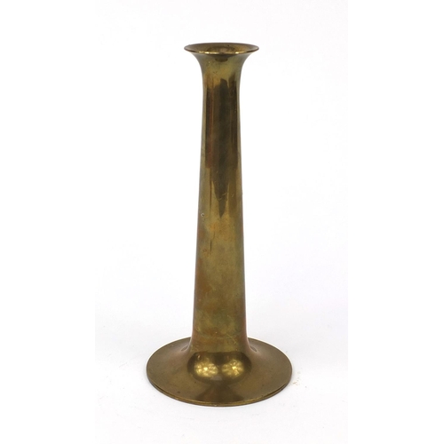 788 - Torben Orskov & Co of Denmark modernist brass candlestick of cylindrical tapering form, 23cm high