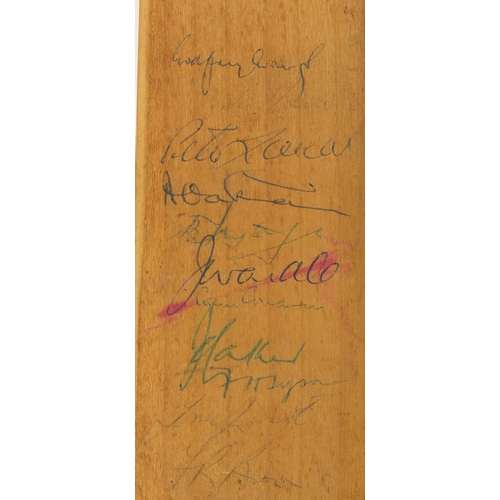 140 - Two 1950's ink signed miniature Gradidge of London cricket bats, one signed by the 1956-57 South Afr... 