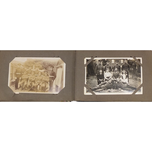 322 - Album of Military interest Royal Sussex Regiment related postcards, some photographic, including exa... 