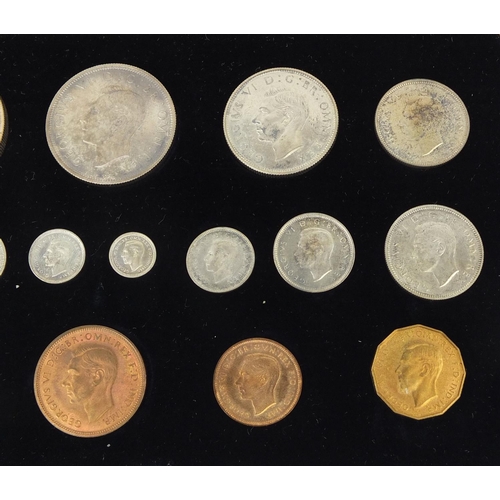 207 - George VI 1937 specimen coin set by the Royal Mint, comprising fifteen coins housed in a fitted tool... 