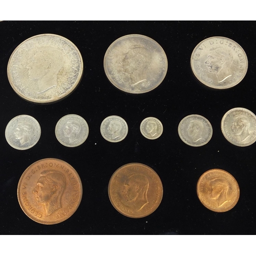 207 - George VI 1937 specimen coin set by the Royal Mint, comprising fifteen coins housed in a fitted tool... 