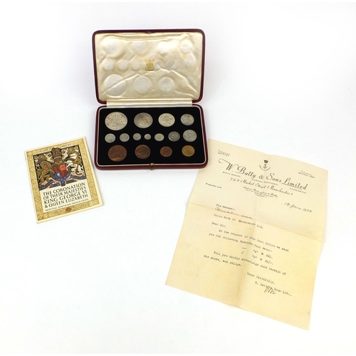 207 - George VI 1937 specimen coin set by the Royal Mint, comprising fifteen coins housed in a fitted tool... 