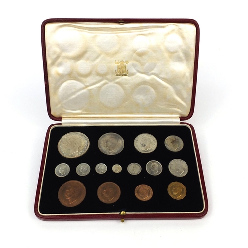 207 - George VI 1937 specimen coin set by the Royal Mint, comprising fifteen coins housed in a fitted tool... 