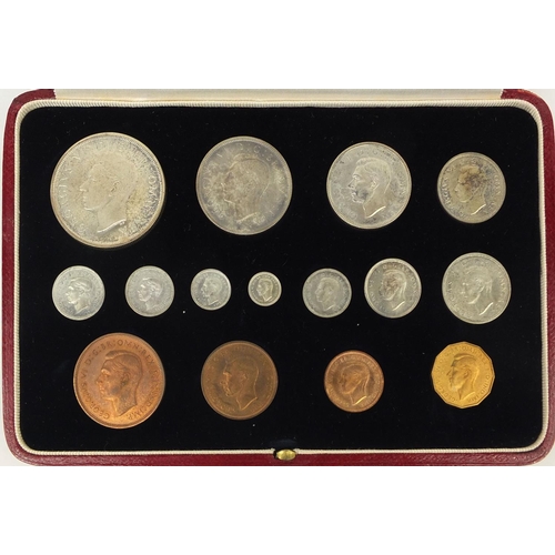 207 - George VI 1937 specimen coin set by the Royal Mint, comprising fifteen coins housed in a fitted tool... 