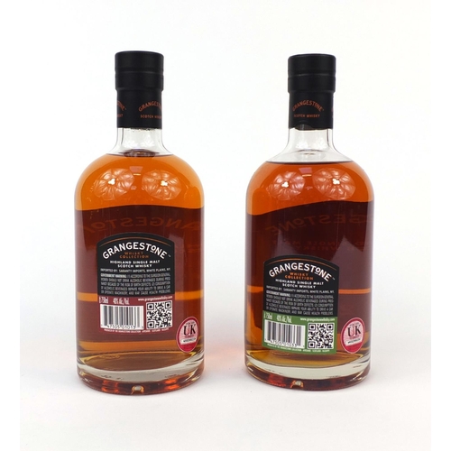 2175 - Two 75cl bottles of Grangestone single malt Scotch Whisky, one cask aged for 12 years, the other for... 