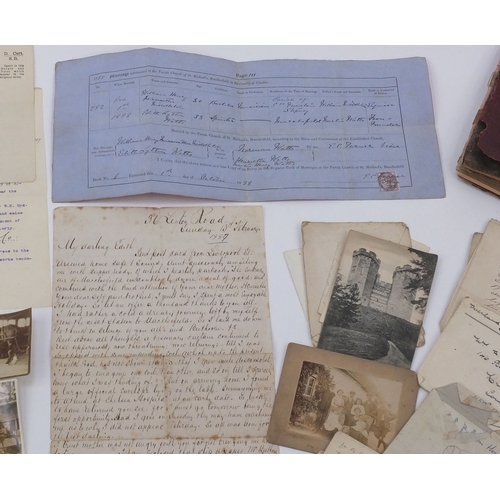 326 - Large collection of ephemera relating to W H Myddletom, including letters and black and white photog... 