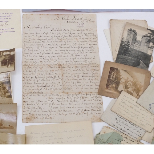 326 - Large collection of ephemera relating to W H Myddletom, including letters and black and white photog... 